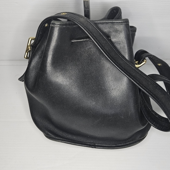 Coach Vintage 9952 Lula "Smith's Legacy" Black Leather Drawstring Bucket Bag - Picture 6 of 16